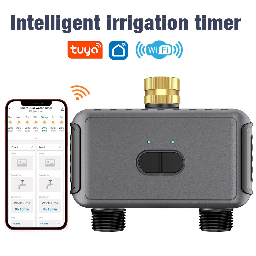 Smart Garden Home - WLAN Automatischer Bewässerungstimer mit Doppelanschluss für