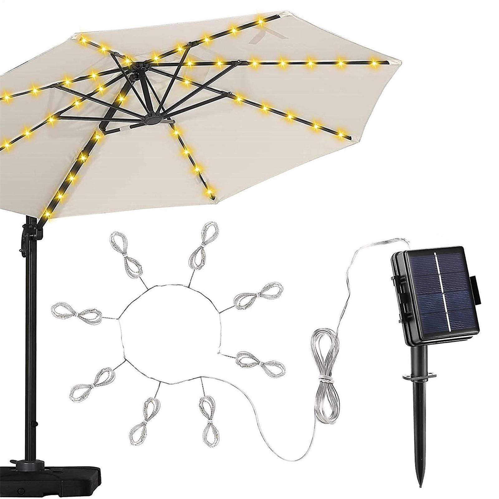 Smart Garden Umbrella - 104 LED Solar-Terrassenlampen für Sonnenschirme, Outdoor-Garten-Lichterkette,
