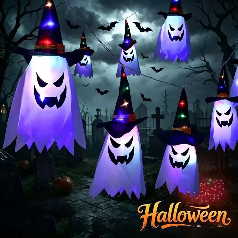 Smart Garden Indoor - Halloween Leuchtender Hexenhut mit Laternen, Hängedekoration