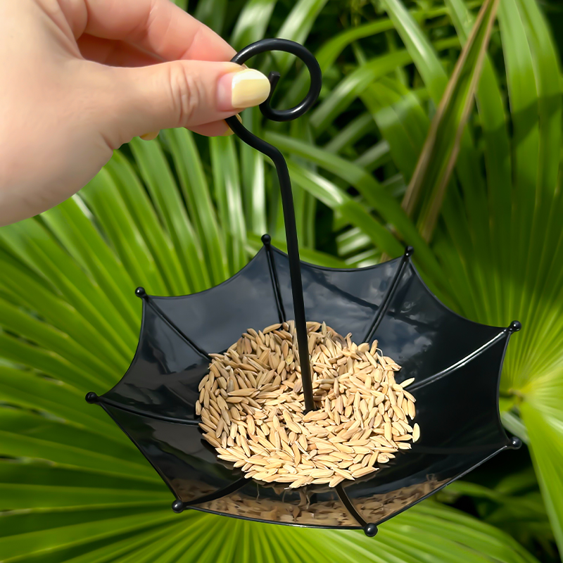 Smart Garden Umbrella - Vintage Bronze Regenschirmförmiges Hängendes Vogelfutter-Tablett für