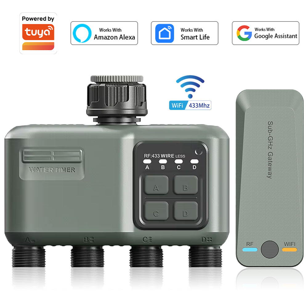 Smart Garden Home - 4-fach programmierbarer Bewässerungstimer für Gartenschlauch, mit