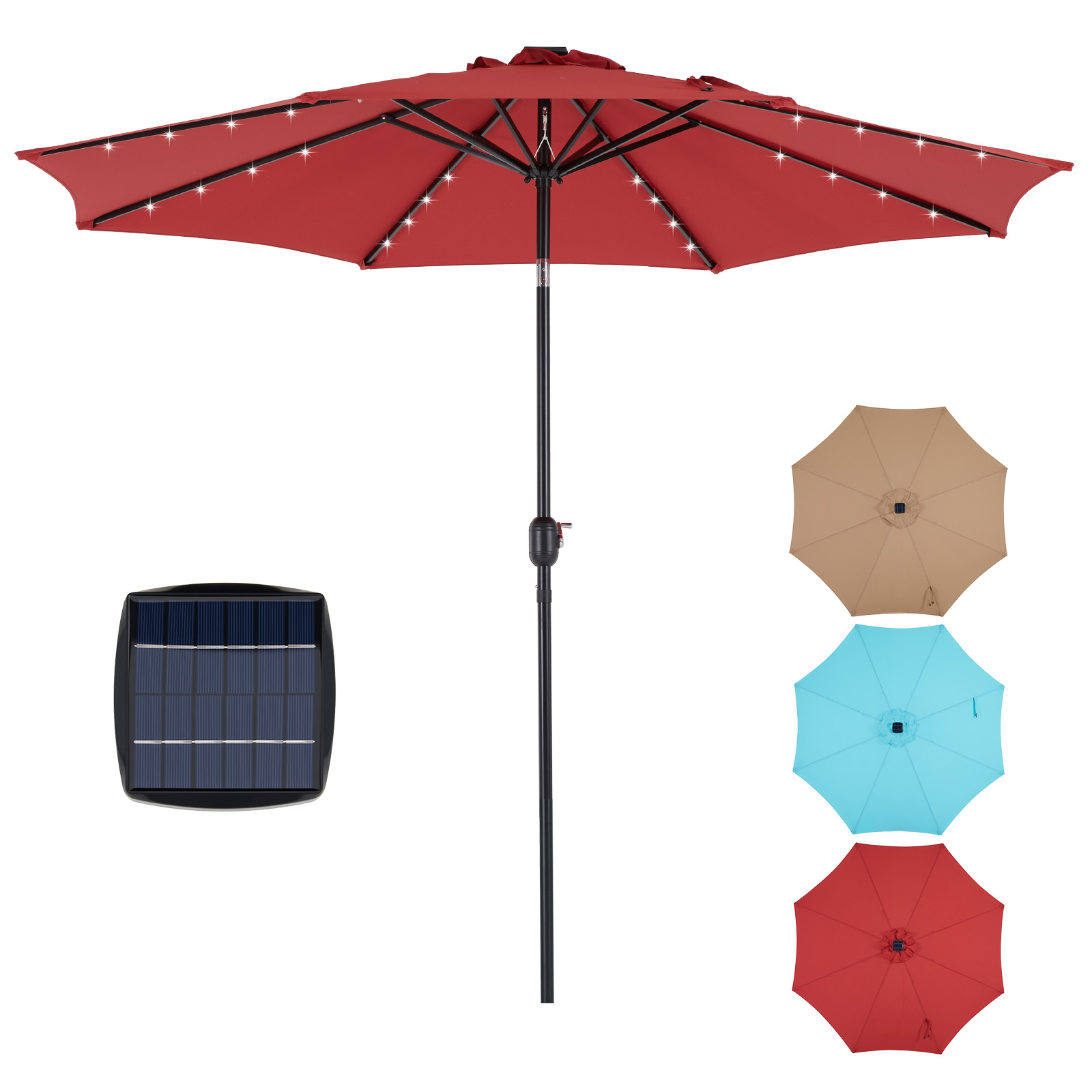 JHK 10 Fuß Solar-Terrassenschi – Smart Garden Umbrella Bewertung und Preis